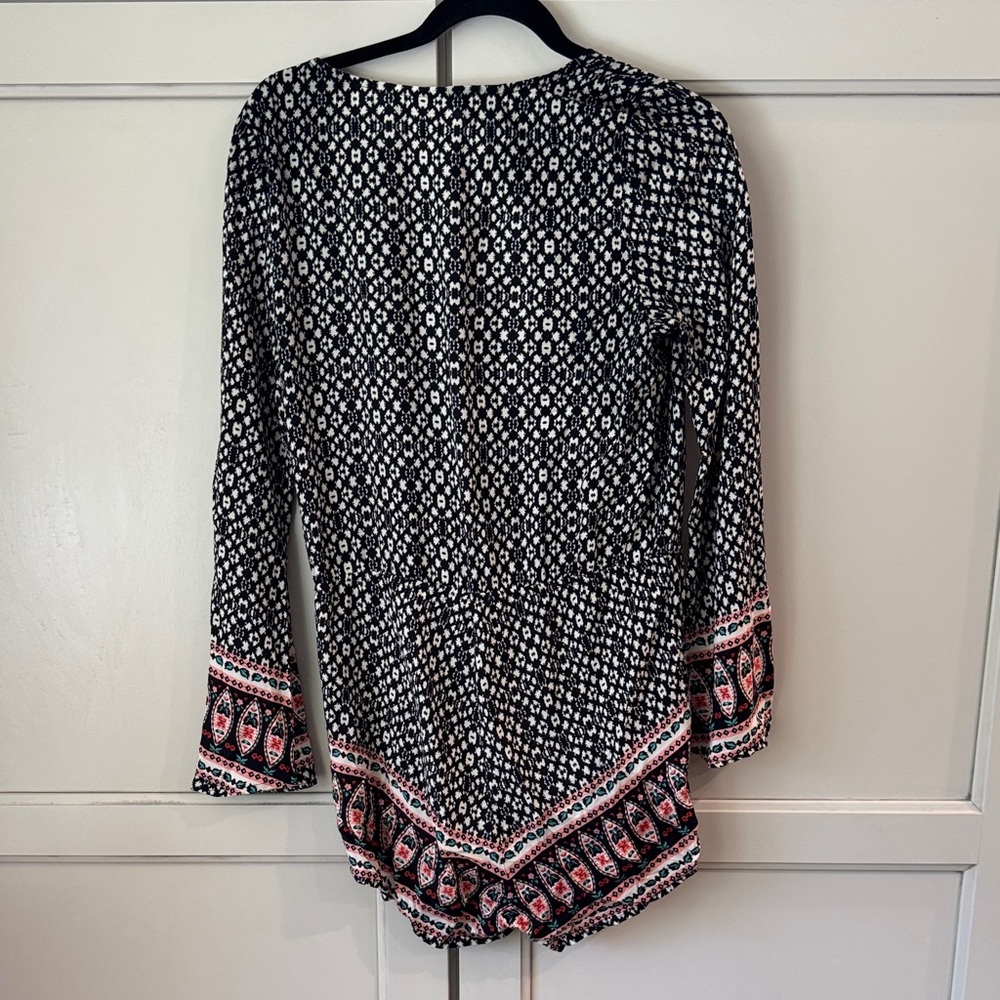 Mimi Chica Black and White Blouse with Red Accents - Picture 3 of 4